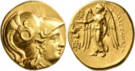 KINGS OF MACEDON. Alexander III ‘the Great’, 336-323 BC. Stater (Gold, 18 mm, 8.52 g, 1 h), Teos, struck under Antigonos I Monophthalmos, circa 310-30...