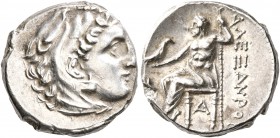 KINGS OF MACEDON. Alexander III ‘the Great’, 336-323 BC. Drachm (Silver, 15 mm, 4.32 g, 1 h), Side, struck under Antigonos I Monophthalmos, circa 320-...