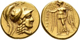 KINGS OF MACEDON. Alexander III ‘the Great’, 336-323 BC. Stater (Gold, 17 mm, 8.51 g, 5 h), Tyros, struck under Menon or Menes, circa 330-327. Head of...