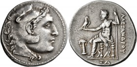 KINGS OF MACEDON. Alexander III ‘the Great’, 336-323 BC. Tetradrachm (Silver, 30 mm, 16.96 g, 1 h), Arados, CY 61 = 199/8. Head of Herakles to right, ...