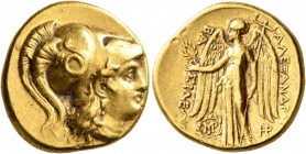 KINGS OF MACEDON. Alexander III ‘the Great’, 336-323 BC. Stater (Gold, 18 mm, 8.53 g, 8 h), Babylon, struck under Seleukos I, circa 311-300. Head of A...