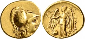KINGS OF MACEDON. Alexander III ‘the Great’, 336-323 BC. Stater (Gold, 20 mm, 8.50 g, 7 h), Babylon, struck under Peithon, circa 315-311. Head of Athe...