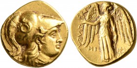 KINGS OF MACEDON. Alexander III ‘the Great’, 336-323 BC. Stater (Gold, 17 mm, 8.55 g, 6 h), Babylon I, struck under Seleukos I, circa 311-300. Head of...