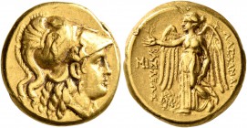 KINGS OF MACEDON. Alexander III ‘the Great’, 336-323 BC. Stater (Gold, 17 mm, 8.53 g, 2 h), Babylon, struck under Seleukos I, circa 311-300. Head of A...