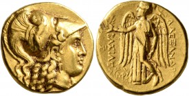 KINGS OF MACEDON. Alexander III ‘the Great’, 336-323 BC. Stater (Gold, 17 mm, 8.52 g, 4 h), Babylon, struck under Seleukos I, circa 311-300. Head of A...
