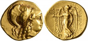 KINGS OF MACEDON. Alexander III ‘the Great’, 336-323 BC. Stater (Gold, 17 mm, 8.51 g, 7 h), Babylon, circa 311-300 (?). Head of Athena to right, weari...