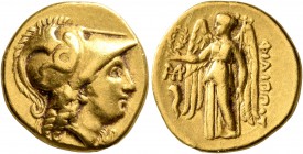 KINGS OF MACEDON. Philip III Arrhidaios, 323-317 BC. Stater (Gold, 18 mm, 8.53 g, 12 h), Abydos (?), struck under Antigonos I Monophthalmos, 323-317. ...