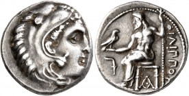 KINGS OF MACEDON. Philip III Arrhidaios, 323-317 BC. Drachm (Silver, 17 mm, 4.20 g, 1 h), Sardes, struck under Menander or Kleitos, circa 322-319/8. H...
