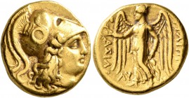 KINGS OF MACEDON. Philip III Arrhidaios, 323-317 BC. Stater (Gold, 17 mm, 8.52 g, 11 h), Babylon, struck under Archon, Dokimos, or Seleukos I. Head of...
