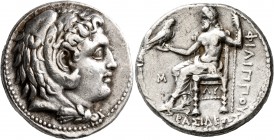 KINGS OF MACEDON. Philip III Arrhidaios, 323-317 BC. Tetradrachm (Silver, 26 mm, 17.16 g, 10 h), Babylon, struck under Archon, Dokimos, or Seleukos I....