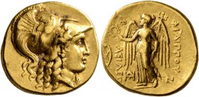 KINGS OF MACEDON. Philip III Arrhidaios, 323-317 BC. Stater (Gold, 18 mm, 8.54 g, 12 h), Babylon, struck under Archon, Dokimos, or Seleukos I, 323-317...