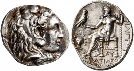 KINGS OF MACEDON. Philip III Arrhidaios, 323-317 BC. Tetradrachm (Silver, 28 mm, 17.10 g, 3 h), Babylon, struck under Archon, Dokimos, or Seleukos I. ...