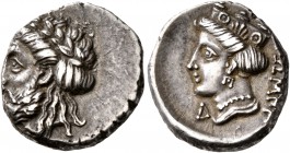 PAPHLAGONIA. Kromna. Circa 360-330 BC. Tetrobol (Silver, 16 mm, 3.57 g, 12 h), Persic standard. Laureate head of Zeus to left. Rev. ΚΡΩΜΝΑ Head of Her...