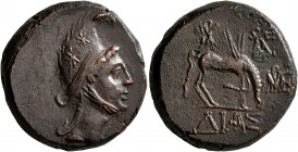 BITHYNIA. Dia. Time of Mithradates VI Eupator, circa 85-65 BC. AE (Bronze, 22 mm, 13.13 g, 12 h). Head of Perseus to right, wearing Phrygian helmet de...