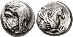 IONIA. Achaemenid Period. Spithridates, satrap of Lydia and Ionia, circa 334 BC. Tetrobol (Silver, 11 mm, 2.73 g, 9 h). Head of Spithridates to left, ...