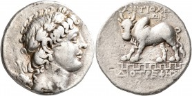 CARIA. Antioch ad Maeandrum. Circa 168/150-133 BC. Tetradrachm (Silver, 26 mm, 16.16 g, 1 h), Diotrephes, magistrate. Laureate head of Apollo to right...