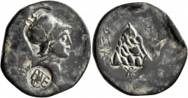 CAPPADOCIA. Caesareia-Eusebia. Time of Ariobarzanes I, circa 95-63 BC. AE (Bronze, 24 mm, 6.45 g, 1 h). Head of Athena to right, wearing crested Corin...