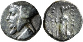 KINGS OF CAPPADOCIA. Ariarathes IV, circa 220-163 BC. Chalkous (Bronze, 13 mm, 2.18 g, 12 h). Head of Ariarathes IV to left, wearing bashlyk. Rev. BAΣ...
