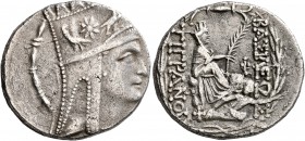 KINGS OF ARMENIA. Tigranes II ‘the Great’, 95-56 BC. Tetradrachm (Silver, 26 mm, 15.65 g, 1 h), Tigranokerta, circa 80-68. Draped bust of Tigranes II ...