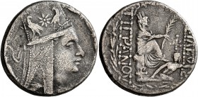 KINGS OF ARMENIA. Tigranes II ‘the Great’, 95-56 BC. Tetradrachm (Silver, 26 mm, 15.20 g, 1 h), Tigranokerta, circa 80-68. Draped bust of Tigranes II ...