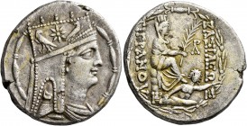 KINGS OF ARMENIA. Tigranes II ‘the Great’, 95-56 BC. Tetradrachm (Silver, 26 mm, 15.53 g, 1 h), Tigranokerta, circa 80-68. Draped bust of Tigranes II ...