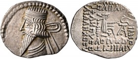 KINGS OF PARTHIA. Artabanos IV, circa 80-90. Drachm (Silver, 20 mm, 3.72 g, 12 h), Ekbatana. Diademed and draped bust of Artabanos IV to left. Rev. Ar...