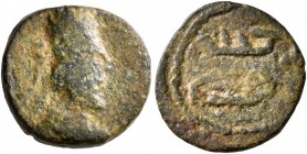 KINGS OF OSRHOENE (EDESSA). Ma'nu VIII Philoromaios, 167-179. AE (Bronze, 12 mm, 1.45 g, 2 h), Edessa. Draped bust of Ma'nu VIII to right, wearing tia...