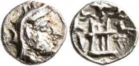 KINGS OF PERSIS. Uncertain king, 2nd century BC. Obol (Silver, 9 mm, 0.61 g, 6 h), Istakhr (Persepolis). Head of king to right, wearing diadem and kyr...