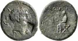 MACEDON. Philippi. Mark Antony, 44-30 BC. Assarion (Bronze, 19 mm, 6.89 g, 12 h), Q. Paquius Rufus, legatus coloniae deducendae, 42. A I C V P Bare he...