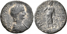ARCADIA. Mantinea. Plautilla, Augusta, 202-205. Assarion (Bronze, 20 mm, 4.39 g, 10 h). ΦOYΛ ΠΛAY[TΙΛΛA] Draped bust of Plautilla to right. Rev. MANTI...