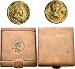KINGS OF BOSPORUS. Sauromates II, with Commodus, circa 174/5-210/1. Stater (Electrum, 19 mm, 7.62 g, 1 h), BE 484 = 187/8. BACIΛЄωC CAYPOMATOY Diademe...