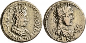 KINGS OF BOSPORUS. Rhescuporis II, with Severus Alexander, 211/2-226/7. Stater (Electrum, 18 mm, 7.74 g, 1 h), BE 523 = 226/7. BACIΛЄωC ΡHCKOΥΠOΡIΔOC ...