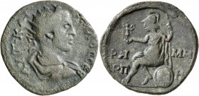PONTUS. Neocaesarea. Trebonianus Gallus, 251-253. Tetrassarion (Bronze, 29 mm, 13.00 g, 1 h), CY 188 = 251/2. AYT KAI ΓAΛΛOC CЄB Radiate, draped and c...