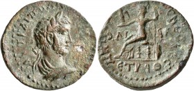 PONTUS. Neocaesarea. Gallienus, 253-268. Tetrassarion (Bronze, 26 mm, 10.25 g, 7 h), CY 199 = 262/3. AYT KAI ΠO ΛIK ΓAΛΛIHNOC Laureate and draped bust...
