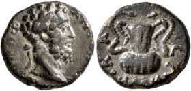 BITHYNIA. Nicaea. Commodus, 177-192. Hemiassarion (Bronze, 15 mm, 3.51 g, 7 h). [M AYP KOM] ANT[ΩNINOC] Laureate head of Commodus to right. Rev. NIKAI...