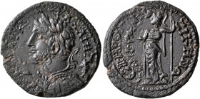 MYSIA. Cyzicus. Gallienus, 253-268. Tetrassarion (Bronze, 24 mm, 7.22 g, 7 h). AY K Π ΛIK ΓAΛΛIHNOC Laureate, draped and cuirassed bust of Gallienus t...