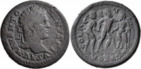 TROAS. Alexandria Troas. Caracalla, 198-217. 'As' (Bronze, 25 mm, 8.90 g, 6 h). M AV ANTONINVS PIVS AV Laureate head of Caracalla to right. Rev. COl A...