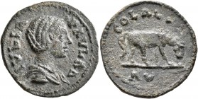 TROAS. Alexandria Troas. Julia Paula, Augusta, 219-220. 'As' (Bronze, 24 mm, 7.05 g, 7 h). IVLIA PAVLA A Draped bust of Julia Paula to right. Rev. COL...