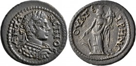 LYDIA. Thyateira. Caracalla, 198-217. Diassarion (Orichalcum, 26 mm, 7.65 g, 7 h). ANTΩNЄINOC Laureate and cuirassed bust of Caracalla to right, seen ...