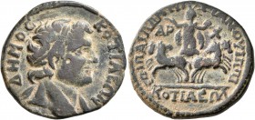 PHRYGIA. Cotiaeum. Pseudo-autonomous issue. Tetrassarion (Bronze, 26 mm, 9.60 g, 1 h), P. Ailios Demetrianos, hippikos and archon, time of Valerian I ...