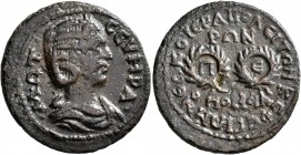 PHRYGIA. Hierapolis. Otacilia Severa, Augusta, 244-249. Diassarion (Bronze, 25 mm, 6.66 g, 6 h), Homonoia with Ephesos. M ΩT CЄYHPA Draped bust of Ota...