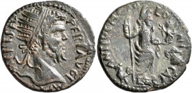 PISIDIA. Antiochia. Septimius Severus, 193-211. 'Dupondius' (Orichalcum, 22 mm, 5.96 g, 7 h). IMP SEPT SEV PERT AVG Radiate head of Septimius Severus ...