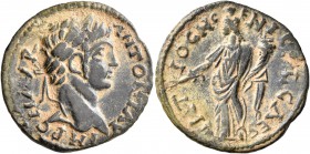 PISIDIA. Antiochia. Caracalla, 198-217. 'As' (Bronze, 22 mm, 4.58 g, 6 h). IMP C M AVR ANTONI AV Laureate head of Caracalla to right. Rev. ANTIOCH GEN...