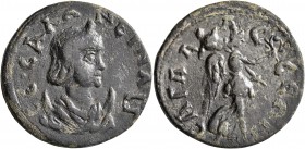 PISIDIA. Sagalassus. Salonina, Augusta, 254-268. Hexassarion (Bronze, 29 mm, 13.27 g, 12 h). CЄ•CAΛΩΝЄINA Diademed and draped bust of Salonina set on ...