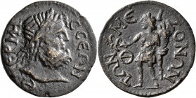 PISIDIA. Termessus Major. Pseudo-autonomous issue. 9 Assaria (Orichalcum, 29 mm, 15.45 g, 7 h), circa 240-268. TЄPMЄCCЄΩN Laureate head of Zeus Solymo...