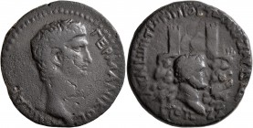 CILICIA. Anazarbus. Germanicus, died 19. Tetrassarion (Orichalcum, 28 mm, 11.50 g, 1 h), CY 67 = 48/49. ΓЄPMANIKOC KAICAP Bare head of Germanicus to r...