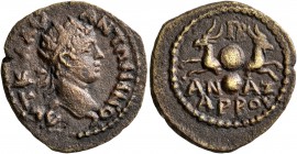 CILICIA. Anazarbus. Elagabalus, 218-222. Assarion (Orichalcum, 19 mm, 4.23 g, 12 h). AYT K M AY ANTΩNINOC Radiate head of Elagabalus to right. Rev. AN...