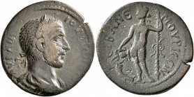 CILICIA. Anemurium. Philip I, 244-249. Diassarion (Bronze, 24 mm, 8.37 g, 7 h), RY 2 = 244/5. AY KAI M IOY ΦIΛIΠΠON Laureate, draped and cuirassed bus...