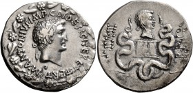 Mark Antony and Octavia, 40-35 BC. Cistophorus (Silver, 28 mm, 11.89 g, 12 h), Ephesus, summer-autumn 39. M ANTONIVS•IMP•COS•DESIG•ITER ET•TERT• Head ...