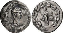 Octavian, 44-27 BC. Cistophorus (Silver, 29 mm, 11.68 g, 12 h), Ephesus, 28 BC. IMP•CAESAR•DIVI•F•COS•VI•LIBERTATIS•P•R•VINDEX• Laureate head of Octav...